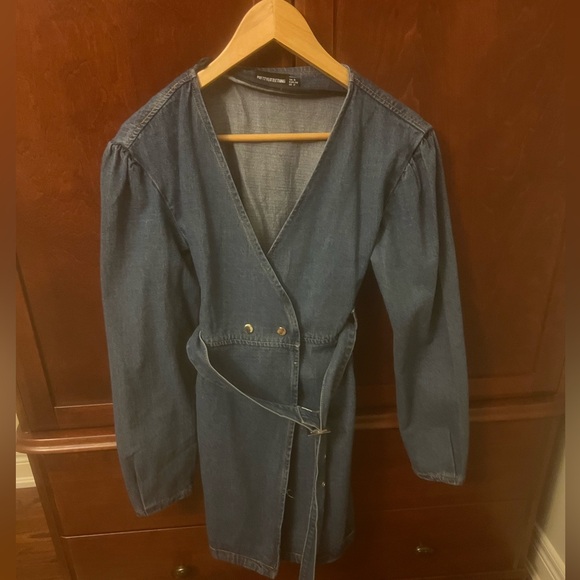 Mini belted denim dress - Picture 4 of 4